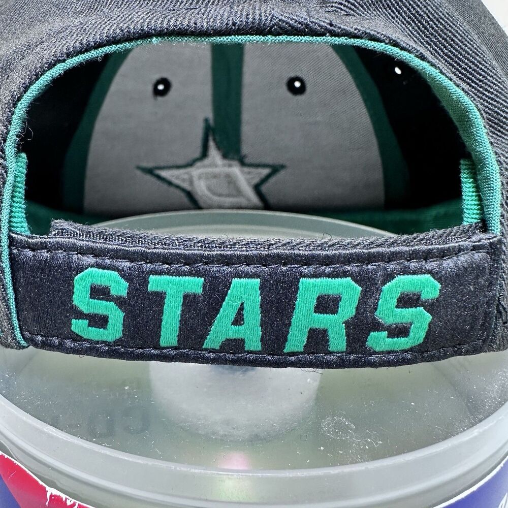 Dallas Stars NHL Youth Adjustable Strapback Hat Black Green Logo Cap Kids Hockey - Picture 12 of 13